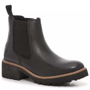 Hush Puppies Black Ankle Boots with Chunky Sole